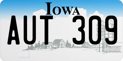 IA license plate AUT309