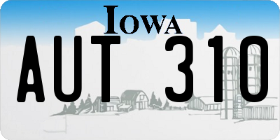 IA license plate AUT310