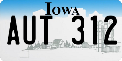 IA license plate AUT312