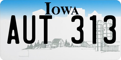 IA license plate AUT313