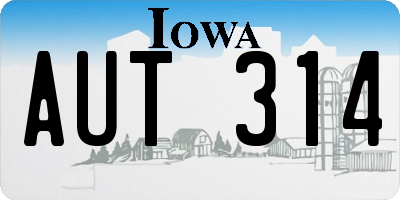 IA license plate AUT314