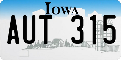 IA license plate AUT315