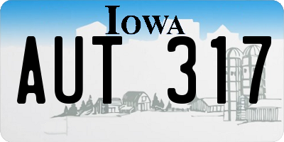 IA license plate AUT317