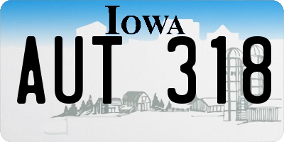 IA license plate AUT318
