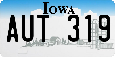 IA license plate AUT319