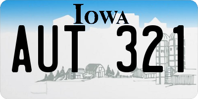 IA license plate AUT321