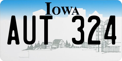 IA license plate AUT324