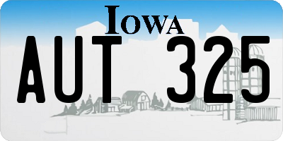 IA license plate AUT325