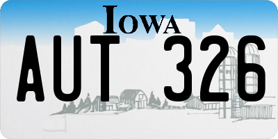 IA license plate AUT326