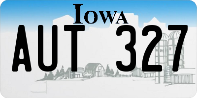 IA license plate AUT327