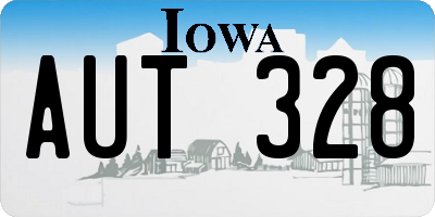 IA license plate AUT328