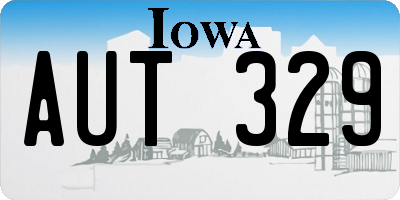 IA license plate AUT329