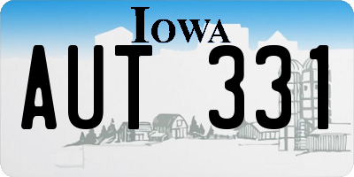 IA license plate AUT331