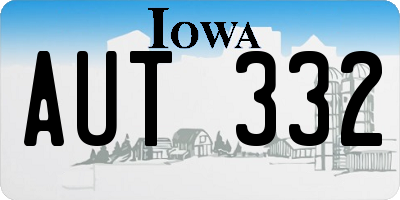 IA license plate AUT332