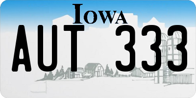 IA license plate AUT333