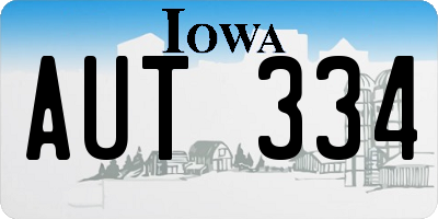IA license plate AUT334