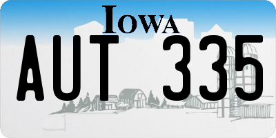 IA license plate AUT335