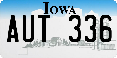 IA license plate AUT336
