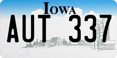 IA license plate AUT337