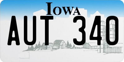 IA license plate AUT340
