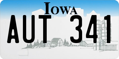 IA license plate AUT341