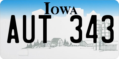 IA license plate AUT343
