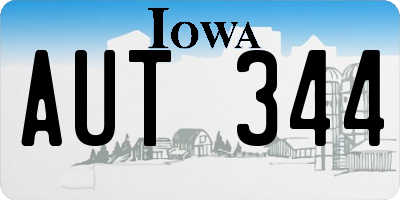 IA license plate AUT344