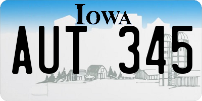 IA license plate AUT345