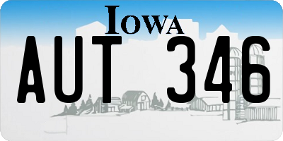 IA license plate AUT346
