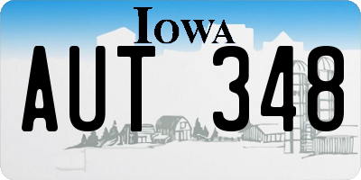IA license plate AUT348