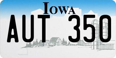IA license plate AUT350