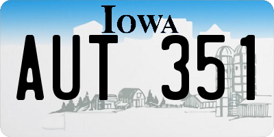 IA license plate AUT351