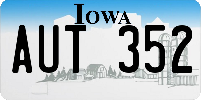 IA license plate AUT352