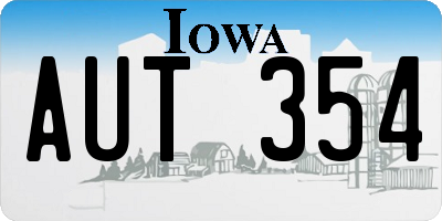 IA license plate AUT354