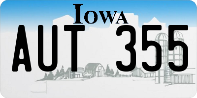 IA license plate AUT355