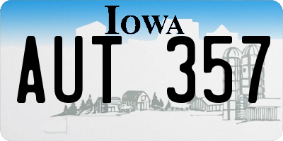 IA license plate AUT357