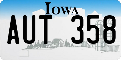 IA license plate AUT358
