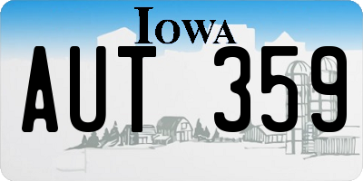 IA license plate AUT359