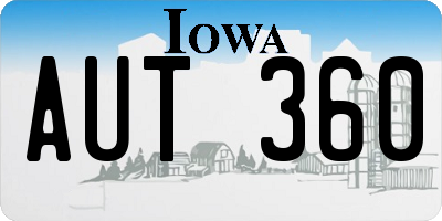 IA license plate AUT360