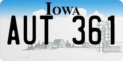IA license plate AUT361
