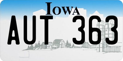 IA license plate AUT363