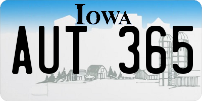 IA license plate AUT365
