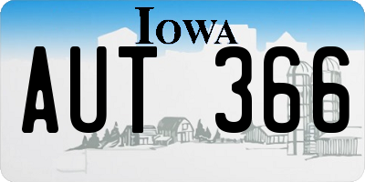 IA license plate AUT366