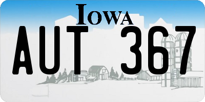 IA license plate AUT367