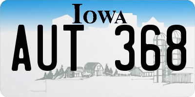 IA license plate AUT368