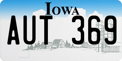 IA license plate AUT369