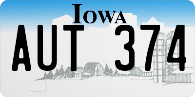 IA license plate AUT374