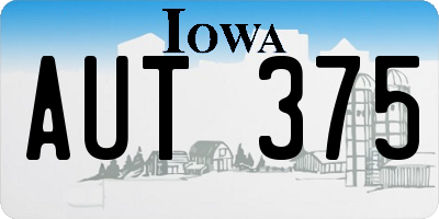 IA license plate AUT375
