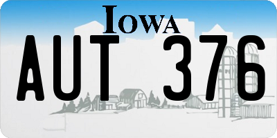 IA license plate AUT376