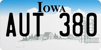 IA license plate AUT380